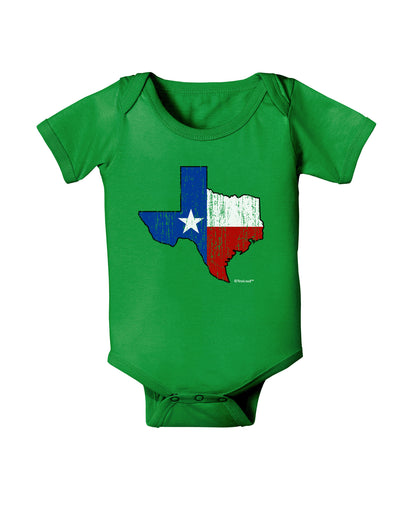 State of Texas Flag Design - Distressed Baby Bodysuit Dark-Baby Romper-TooLoud-Clover-Green-06-Months-Davson Sales