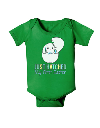 Just Hatched - My First Easter - Blue Baby Bodysuit Dark by TooLoud-Baby Romper-TooLoud-Clover-Green-06-Months-Davson Sales