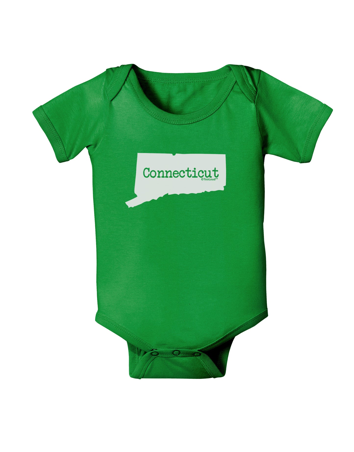 Connecticut - United States Shape Baby Bodysuit Dark by TooLoud-Baby Romper-TooLoud-Clover-Green-06-Months-Davson Sales