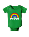 Rainbow - Be Proud Gay Pride Baby Bodysuit Dark by TooLoud-Baby Romper-TooLoud-Clover-Green-06-Months-Davson Sales