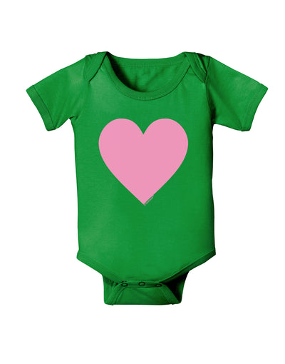 Big Pink Heart Valentine's Day Baby Bodysuit Dark-Baby Romper-TooLoud-Clover-Green-06-Months-Davson Sales