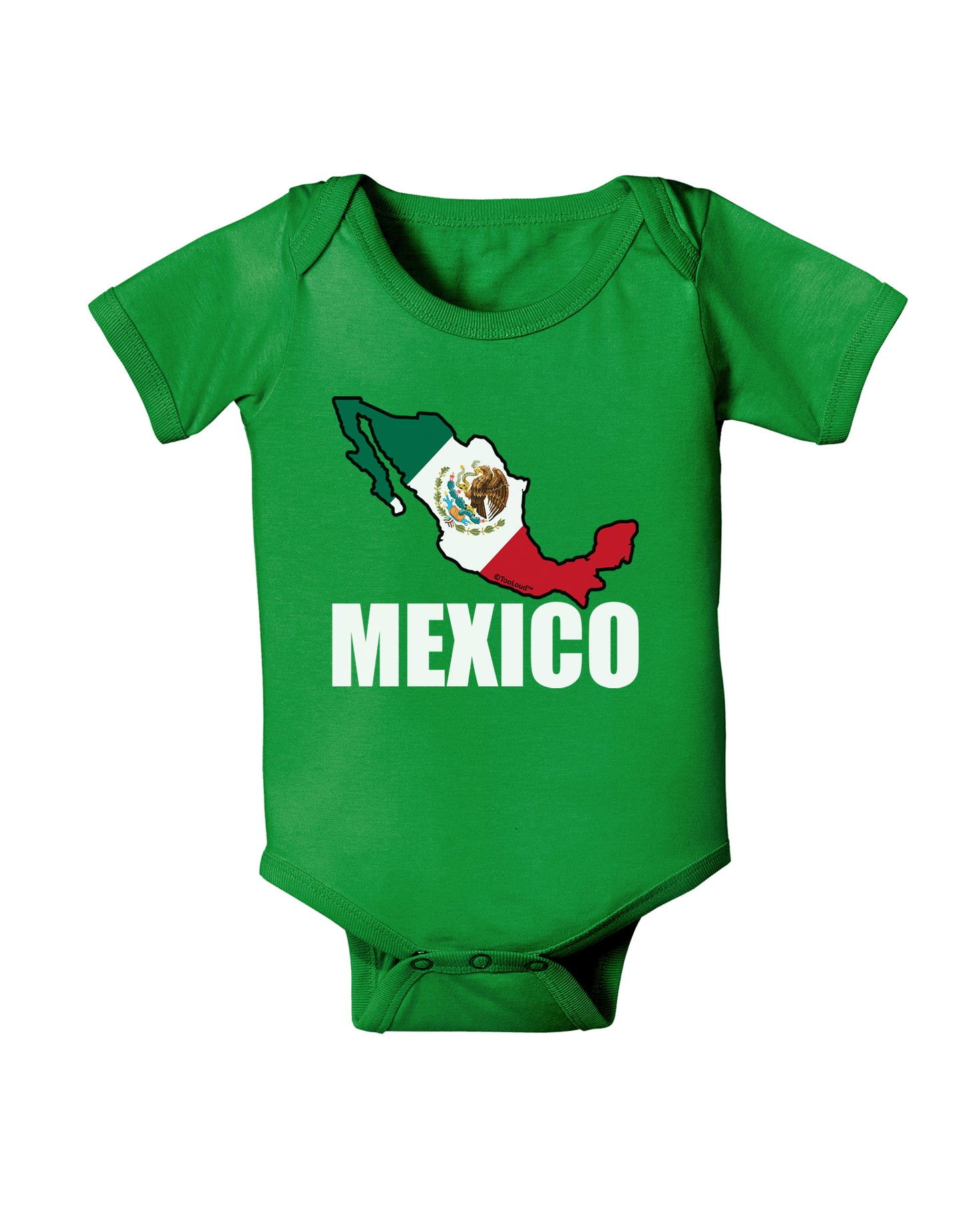 Mexico Outline - Mexican Flag - Mexico Text Baby Bodysuit Dark by TooLoud-Baby Romper-TooLoud-Clover-Green-06-Months-Davson Sales