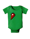 Couples Pixel Heart Design - Right Baby Bodysuit Dark by TooLoud-Baby Romper-TooLoud-Clover-Green-06-Months-Davson Sales