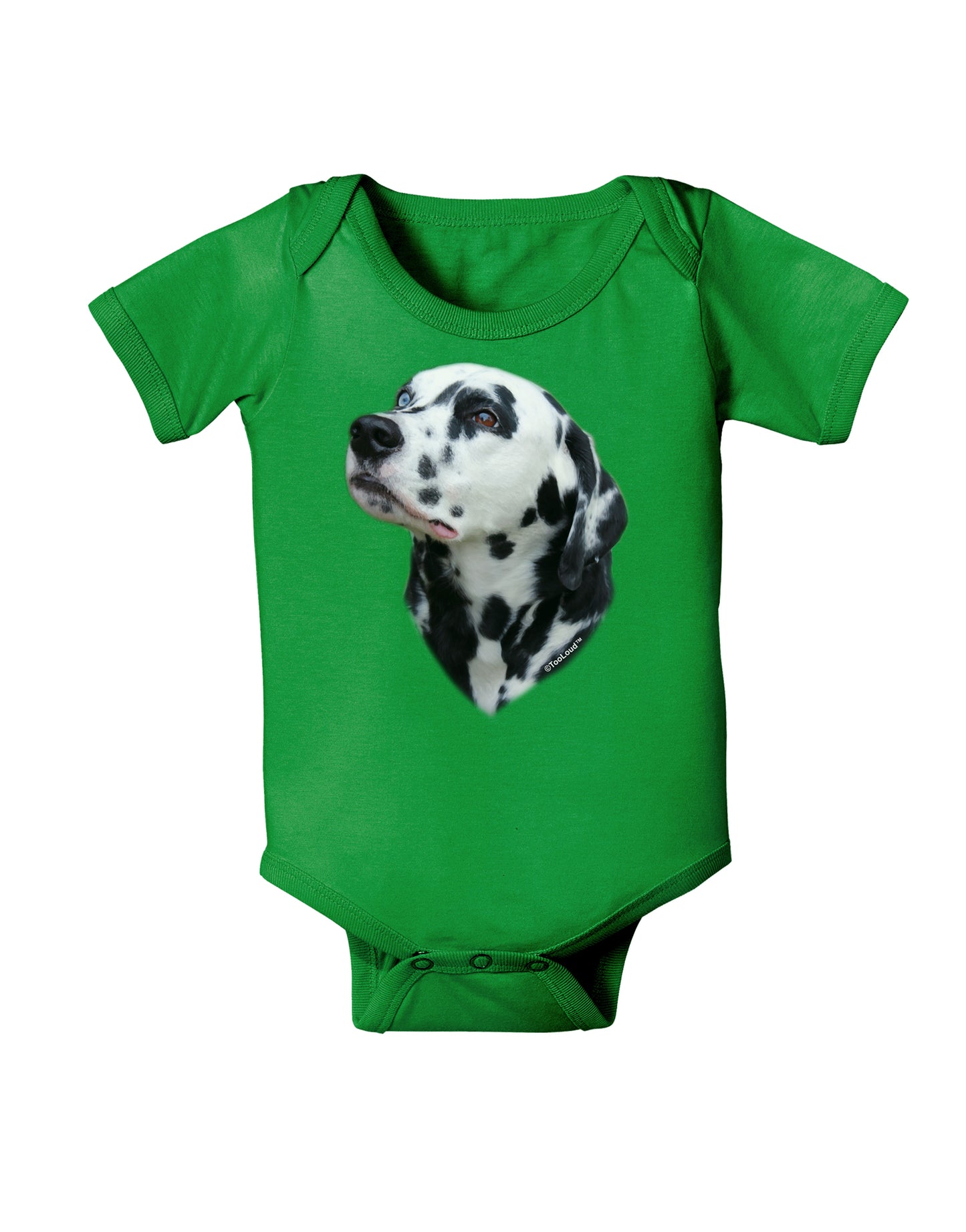 Dalmatian Portrait Baby Bodysuit Dark by TooLoud-Baby Romper-TooLoud-Clover-Green-06-Months-Davson Sales