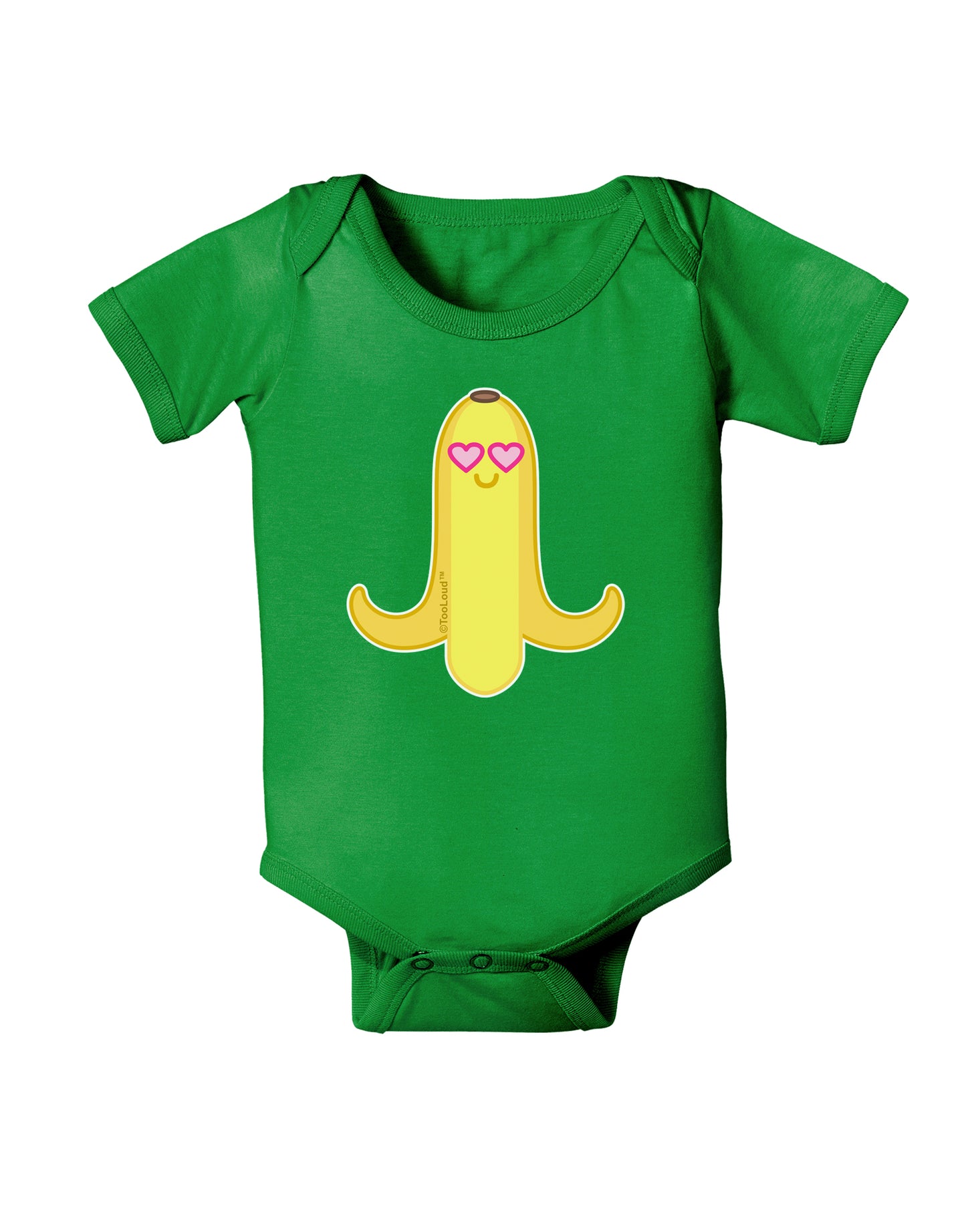 Infatuated Banana - Heart Eyes Baby Bodysuit Dark by TooLoud-Baby Romper-TooLoud-Clover-Green-06-Months-Davson Sales