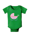 Baby Girl Carriage Baby Bodysuit Dark-Baby Romper-TooLoud-Clover-Green-06-Months-Davson Sales