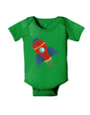 Space Rocket Ship and Stars Baby Bodysuit Dark by TooLoud-Baby Romper-TooLoud-Clover-Green-06-Months-Davson Sales