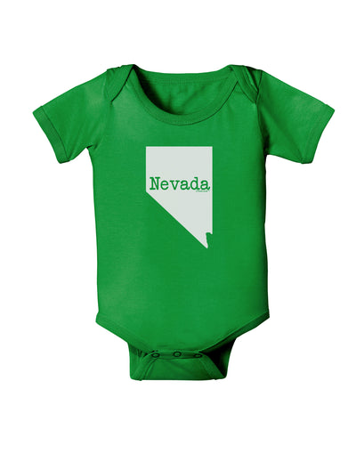 Nevada - United States Shape Baby Bodysuit Dark by TooLoud-Baby Romper-TooLoud-Clover-Green-06-Months-Davson Sales