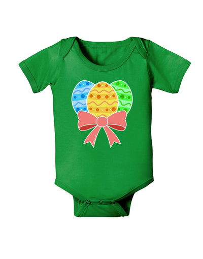 Easter Eggs With Bow Baby Bodysuit Dark by TooLoud-Baby Romper-TooLoud-Clover-Green-06-Months-Davson Sales