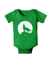 Wolf Howling at the Moon - Design #1 Baby Bodysuit Dark by TooLoud-Baby Romper-TooLoud-Clover-Green-06-Months-Davson Sales