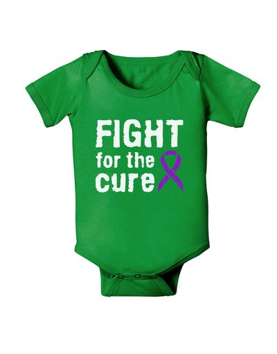 Fight for the Cure - Purple Ribbon Crohn’s Disease Baby Bodysuit Dark-Baby Romper-TooLoud-Clover-Green-06-Months-Davson Sales