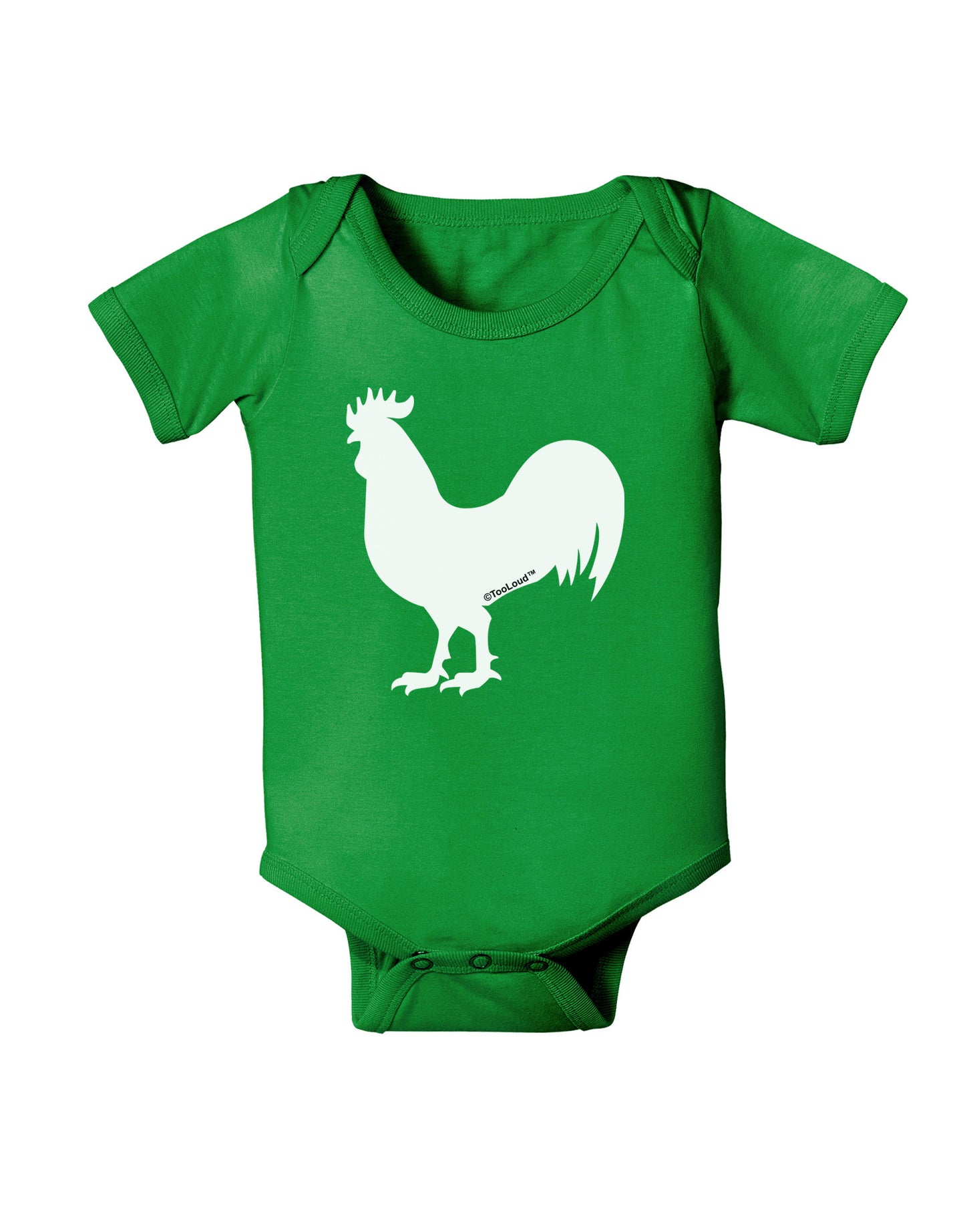 Rooster Silhouette Design Baby Bodysuit Dark-Baby Romper-TooLoud-Clover-Green-06-Months-Davson Sales