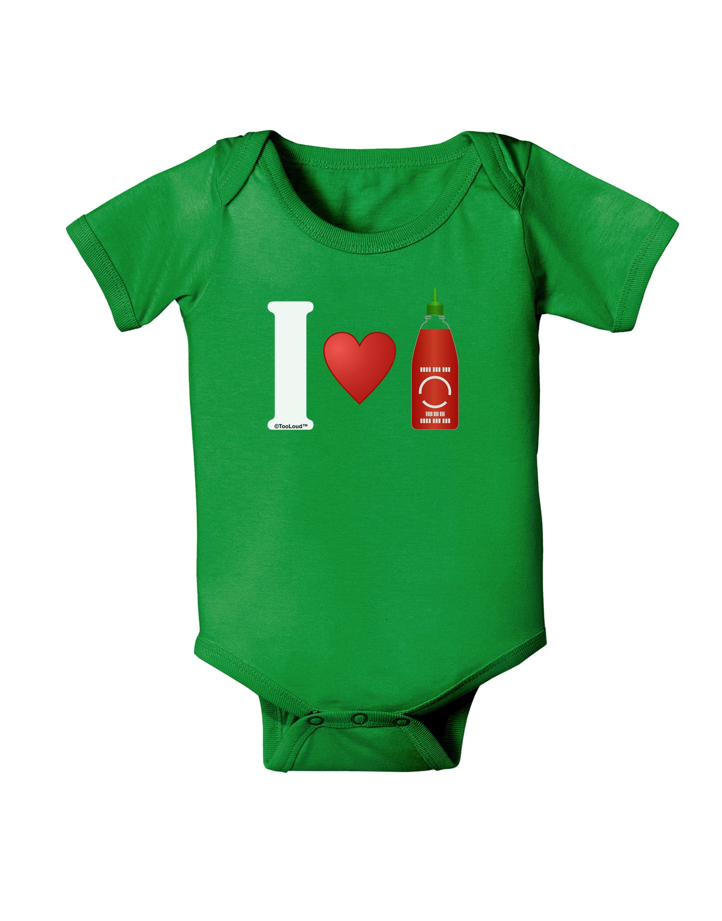 I Heart Sriracha Design Baby Bodysuit Dark by TooLoud-Baby Romper-TooLoud-Clover-Green-06-Months-Davson Sales