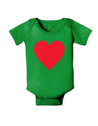 Big Red Heart Valentine's Day Baby Bodysuit Dark-Baby Romper-TooLoud-Clover-Green-06-Months-Davson Sales