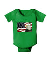 Patriotic USA Flag with Bald Eagle Baby Bodysuit Dark by TooLoud-Baby Romper-TooLoud-Clover-Green-06-Months-Davson Sales