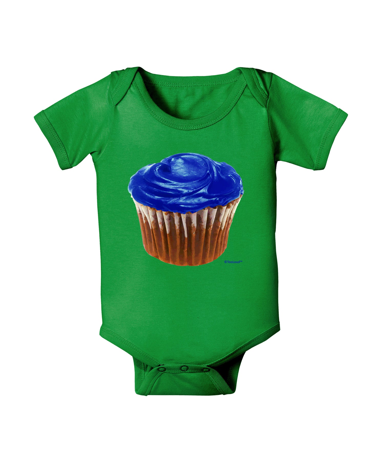 Giant Bright Blue Cupcake Baby Bodysuit Dark by TooLoud-Baby Romper-TooLoud-Clover-Green-06-Months-Davson Sales