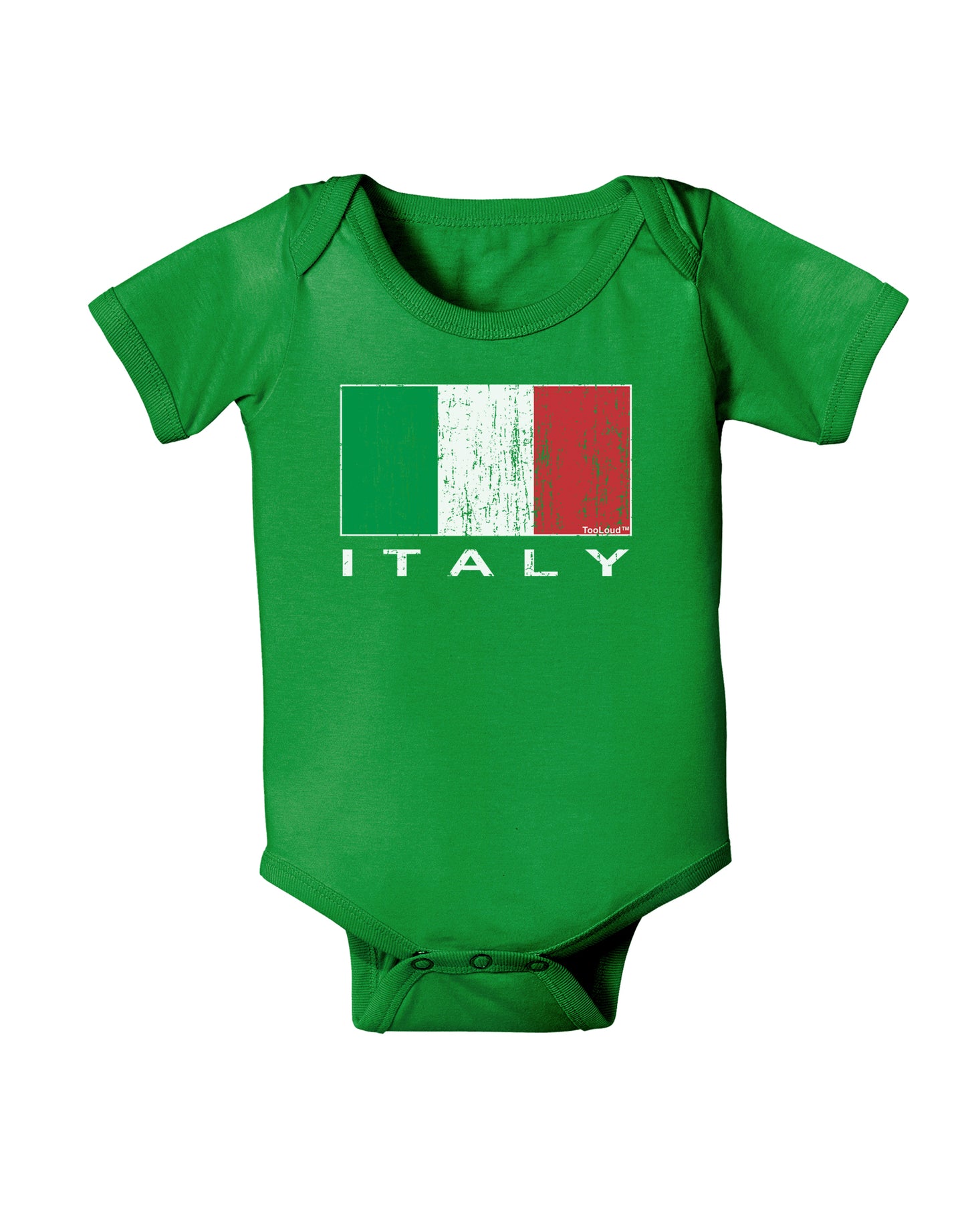 Italian Flag - Italy Text Distressed Baby Bodysuit Dark by TooLoud-Baby Romper-TooLoud-Clover-Green-06-Months-Davson Sales
