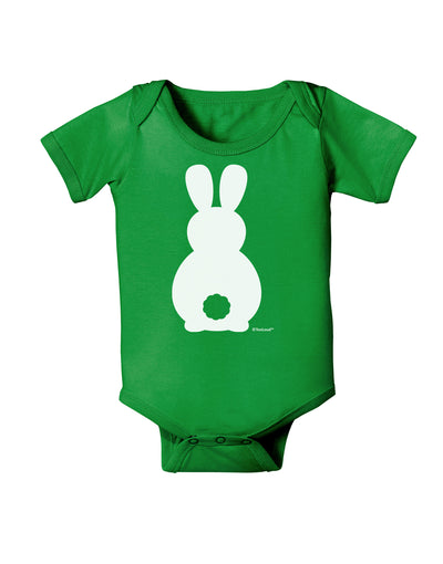 Cute Bunny Silhouette with Tail Baby Bodysuit Dark by TooLoud-Baby Romper-TooLoud-Clover-Green-06-Months-Davson Sales