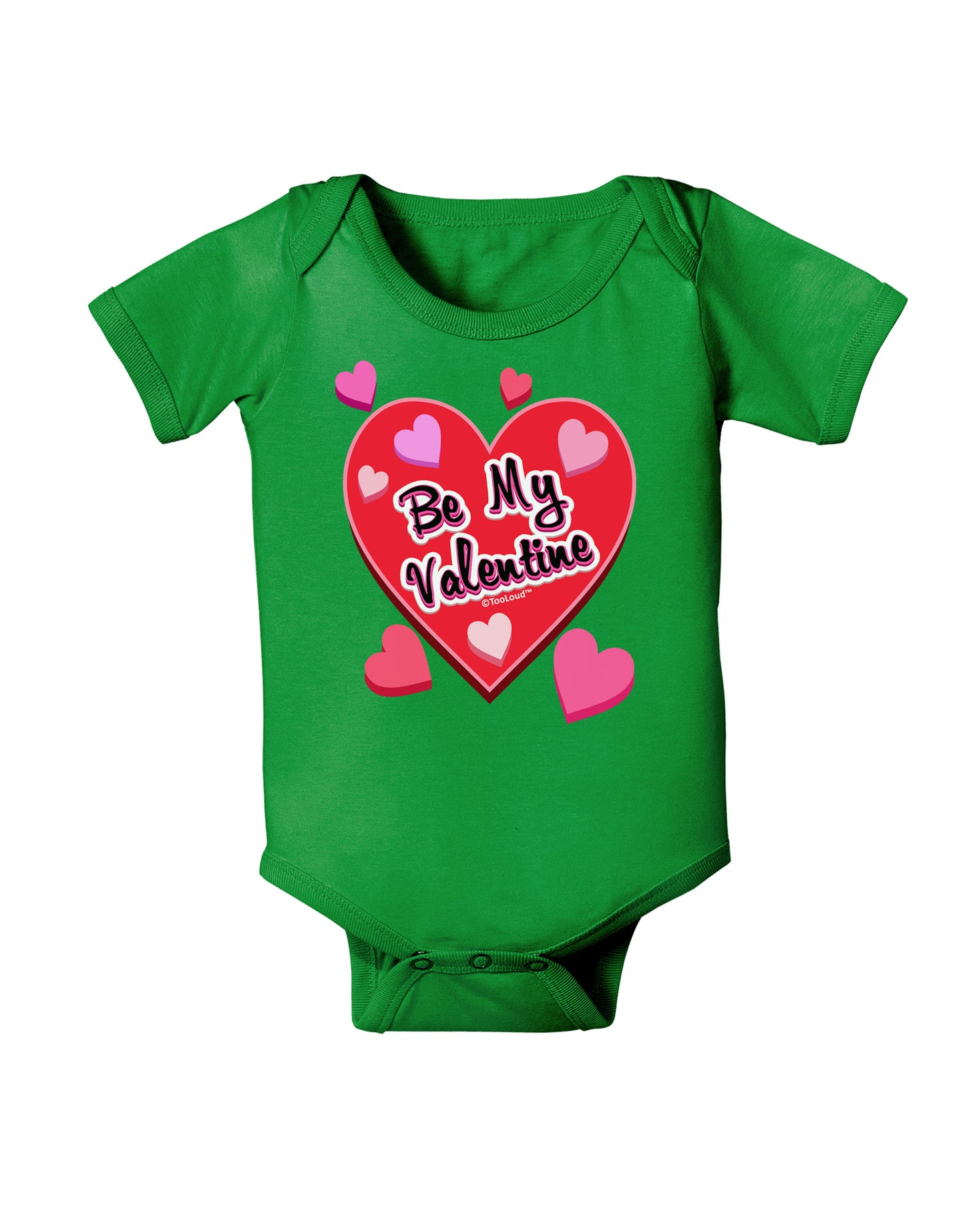 Be My Valentine Romantic Hearts Baby Bodysuit Dark-Baby Romper-TooLoud-Clover-Green-06-Months-Davson Sales