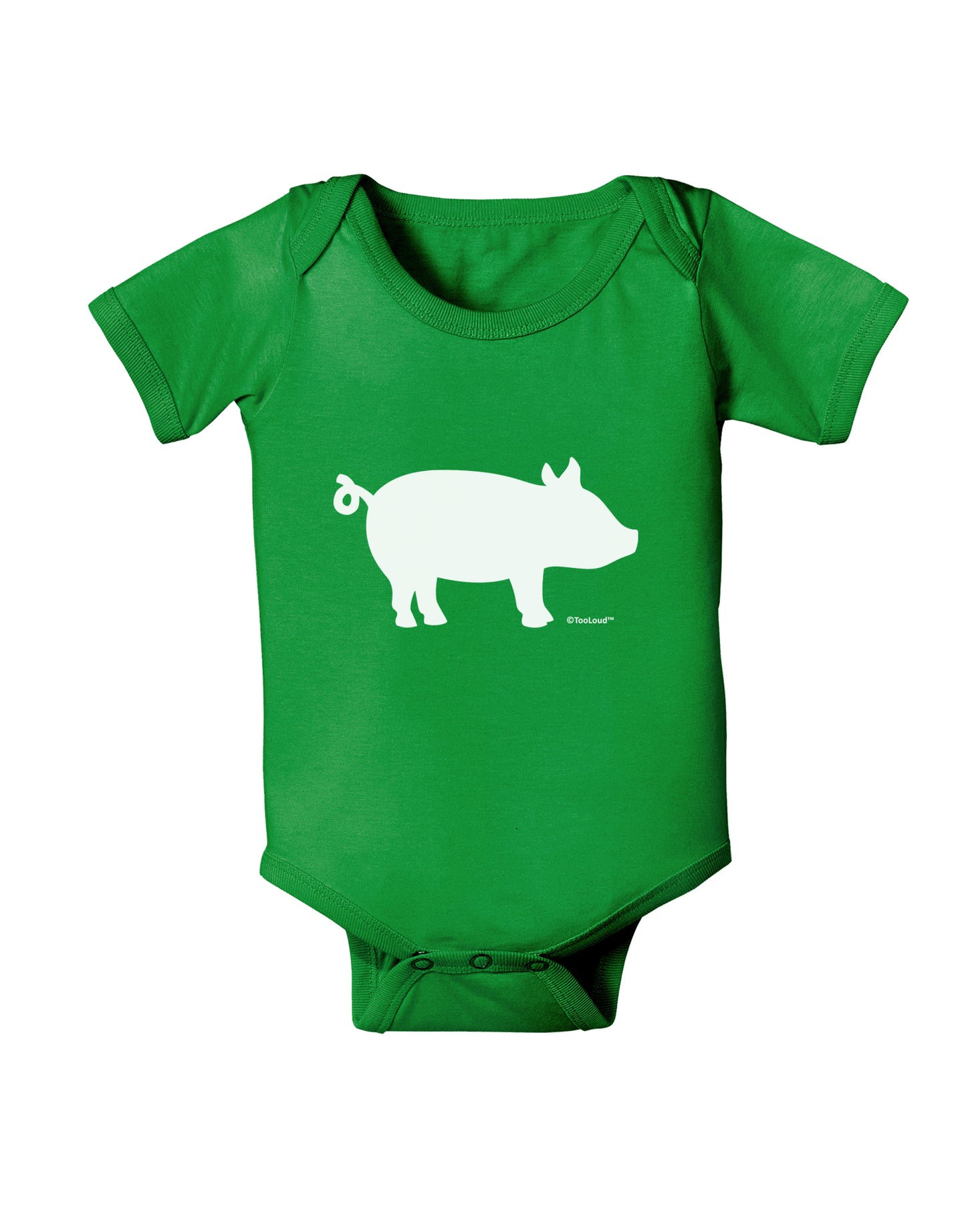 Pig Silhouette Design Baby Bodysuit Dark by TooLoud-Baby Romper-TooLoud-Clover-Green-06-Months-Davson Sales