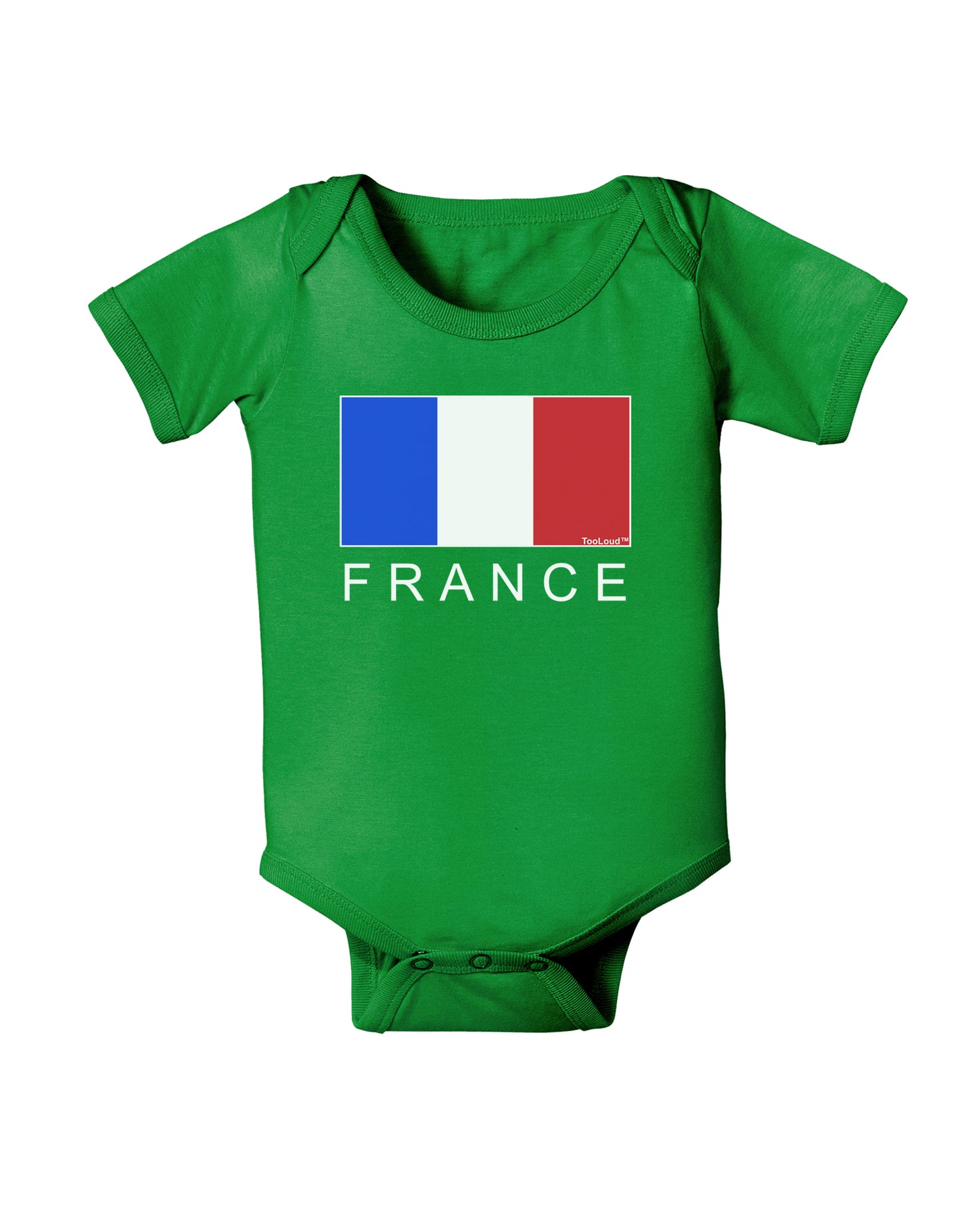 French Flag - France Text Baby Bodysuit Dark by TooLoud-Baby Romper-TooLoud-Clover-Green-06-Months-Davson Sales