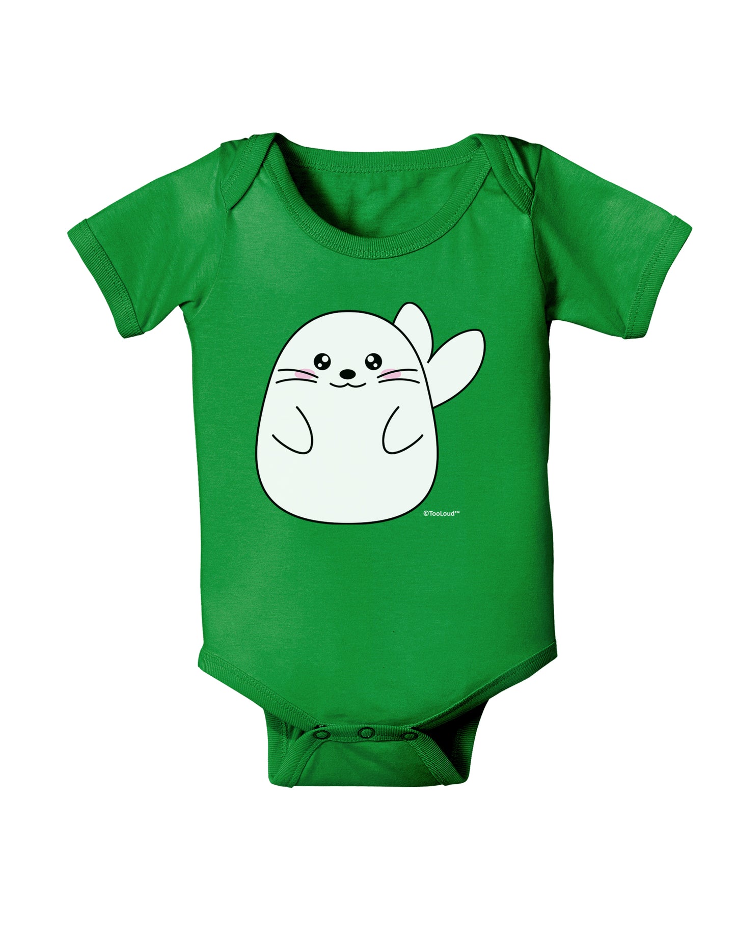 Cute Seal Baby Bodysuit Dark by TooLoud-Baby Romper-TooLoud-Clover-Green-06-Months-Davson Sales