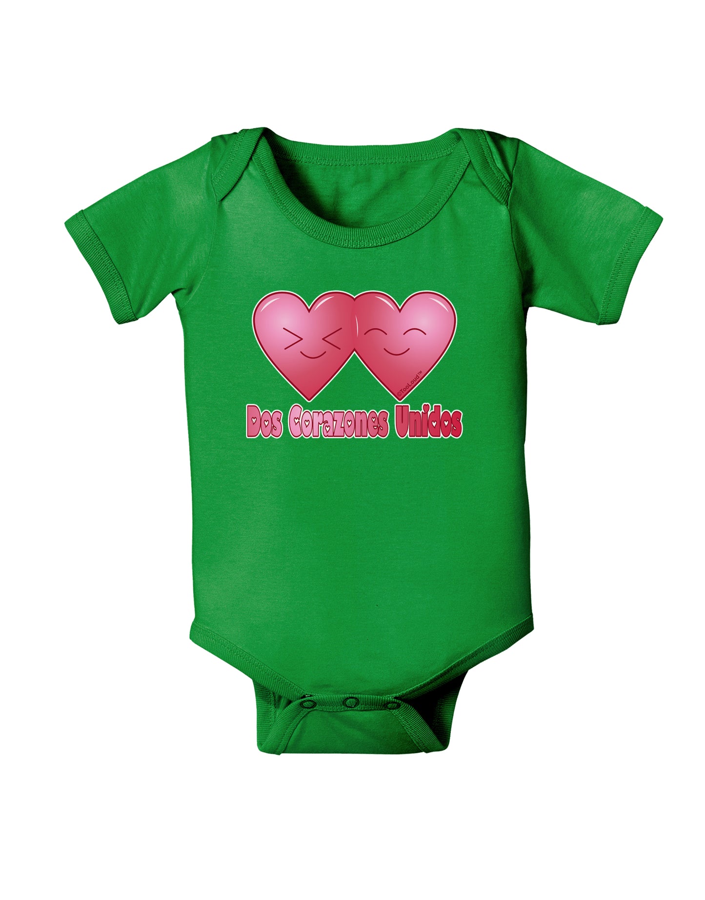 Dos Corazones Unidos Design Baby Bodysuit Dark by TooLoud-Baby Romper-TooLoud-Clover-Green-06-Months-Davson Sales