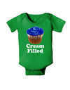 Cream Filled Blue Cupcake Design Baby Bodysuit Dark by TooLoud-Baby Romper-TooLoud-Clover-Green-06-Months-Davson Sales