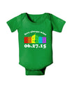 Love Always Wins with Date - Marriage Equality Baby Bodysuit Dark-Baby Romper-TooLoud-Clover-Green-06-Months-Davson Sales