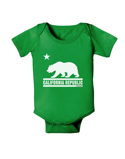 California Republic Design - Cali Bear Baby Bodysuit Dark by TooLoud-Baby Romper-TooLoud-Clover-Green-06-Months-Davson Sales