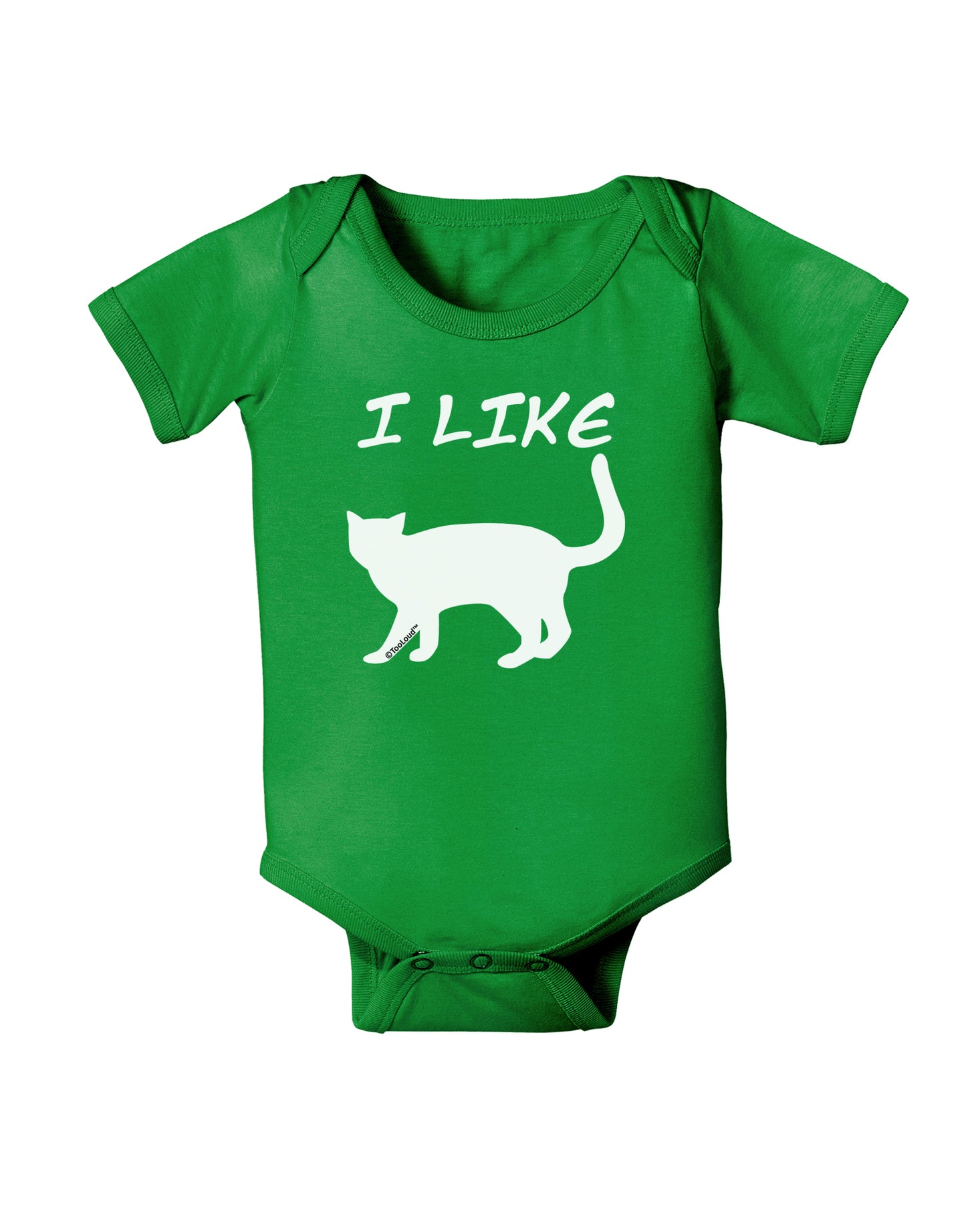 I Like Cat Silhouette Design Baby Bodysuit Dark by TooLoud-Baby Romper-TooLoud-Clover-Green-06-Months-Davson Sales