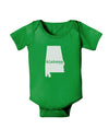 Alabama - United States Shape Baby Bodysuit Dark by TooLoud-Baby Romper-TooLoud-Clover-Green-06-Months-Davson Sales