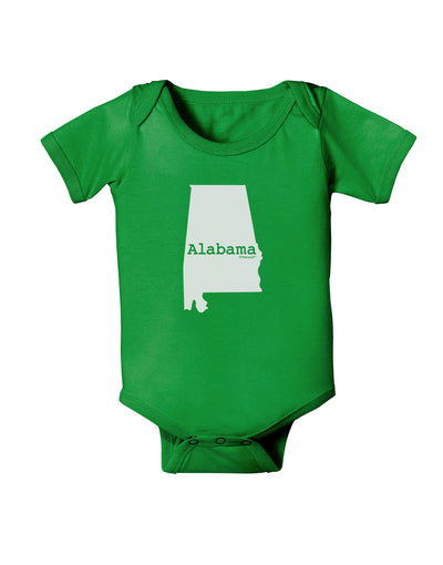 Alabama - United States Shape Baby Bodysuit Dark by TooLoud-Baby Romper-TooLoud-Clover-Green-06-Months-Davson Sales