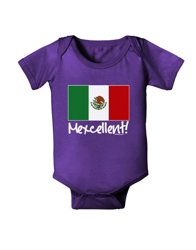 Mexcellent - Mexican Flag Baby Bodysuit Dark-Baby Romper-TooLoud-Purple-06-Months-Davson Sales