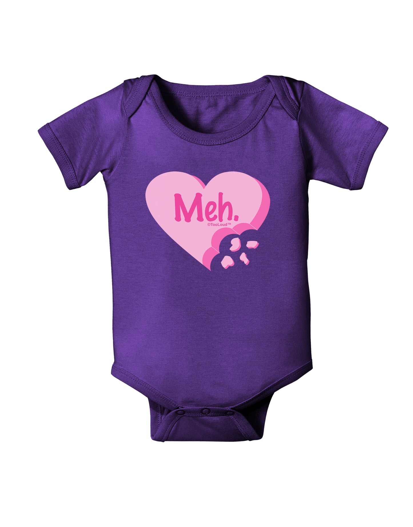 Meh Candy Heart - Valentines Day Baby Bodysuit Dark by TooLoud-Baby Romper-TooLoud-Purple-06-Months-Davson Sales