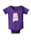 Alabama - United States Shape Baby Bodysuit Dark by TooLoud-Baby Romper-TooLoud-Purple-06-Months-Davson Sales