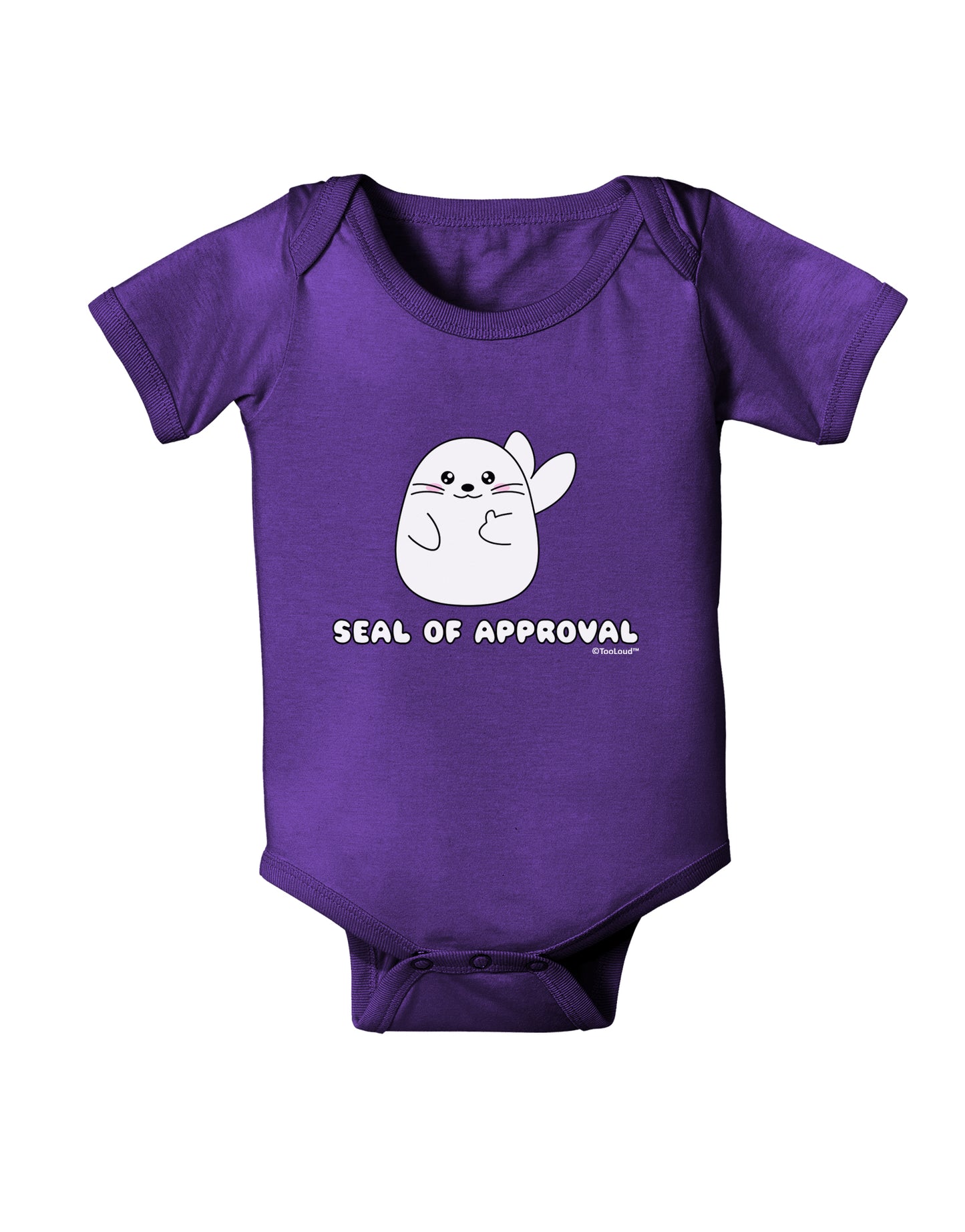 Seal of Approval Baby Bodysuit Dark by TooLoud-Baby Romper-TooLoud-Purple-06-Months-Davson Sales