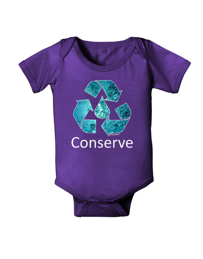 Water Conservation Text Baby Bodysuit Dark by TooLoud-Baby Romper-TooLoud-Purple-06-Months-Davson Sales