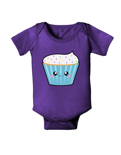 Cute Cupcake with Sprinkles Baby Bodysuit Dark by TooLoud-Baby Romper-TooLoud-Purple-06-Months-Davson Sales