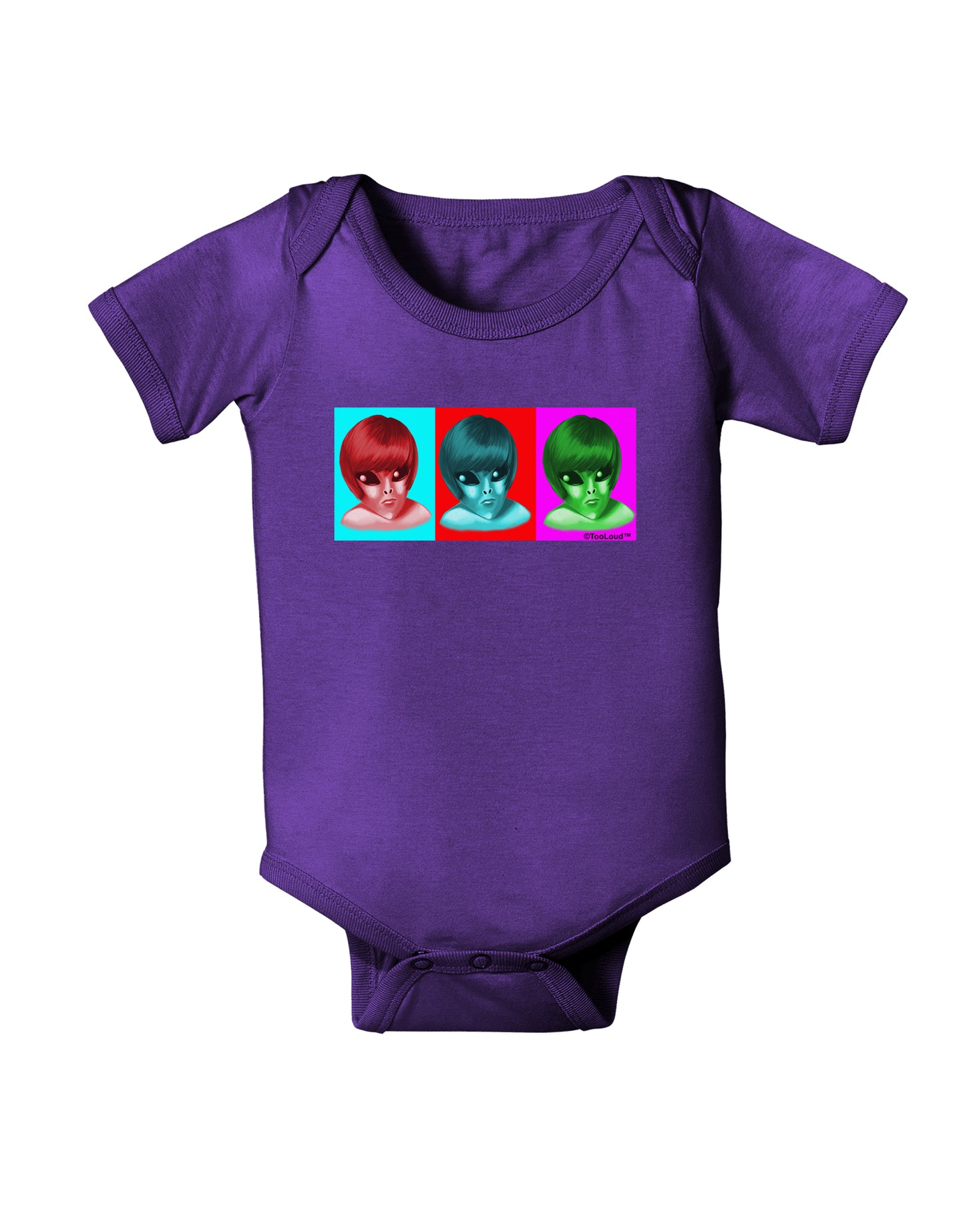 Extraterrestial Pop-art #2 Baby Bodysuit Dark by TooLoud-Baby Romper-TooLoud-Purple-06-Months-Davson Sales