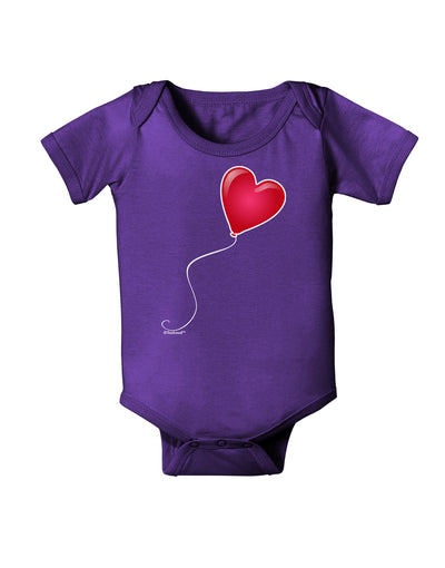 Cute Red Heart Balloon Baby Bodysuit Dark-Baby Romper-TooLoud-Purple-06-Months-Davson Sales