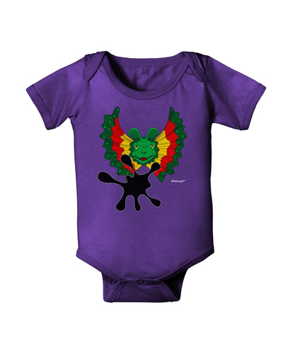 Dilophosaurus Design - Spit Baby Bodysuit Dark by TooLoud-Baby Romper-TooLoud-Purple-06-Months-Davson Sales