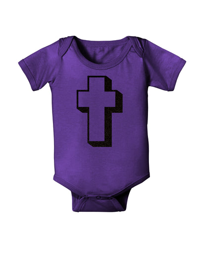 Simple Cross Design Glitter - Black Baby Bodysuit Dark by TooLoud-Baby Romper-TooLoud-Purple-06-Months-Davson Sales