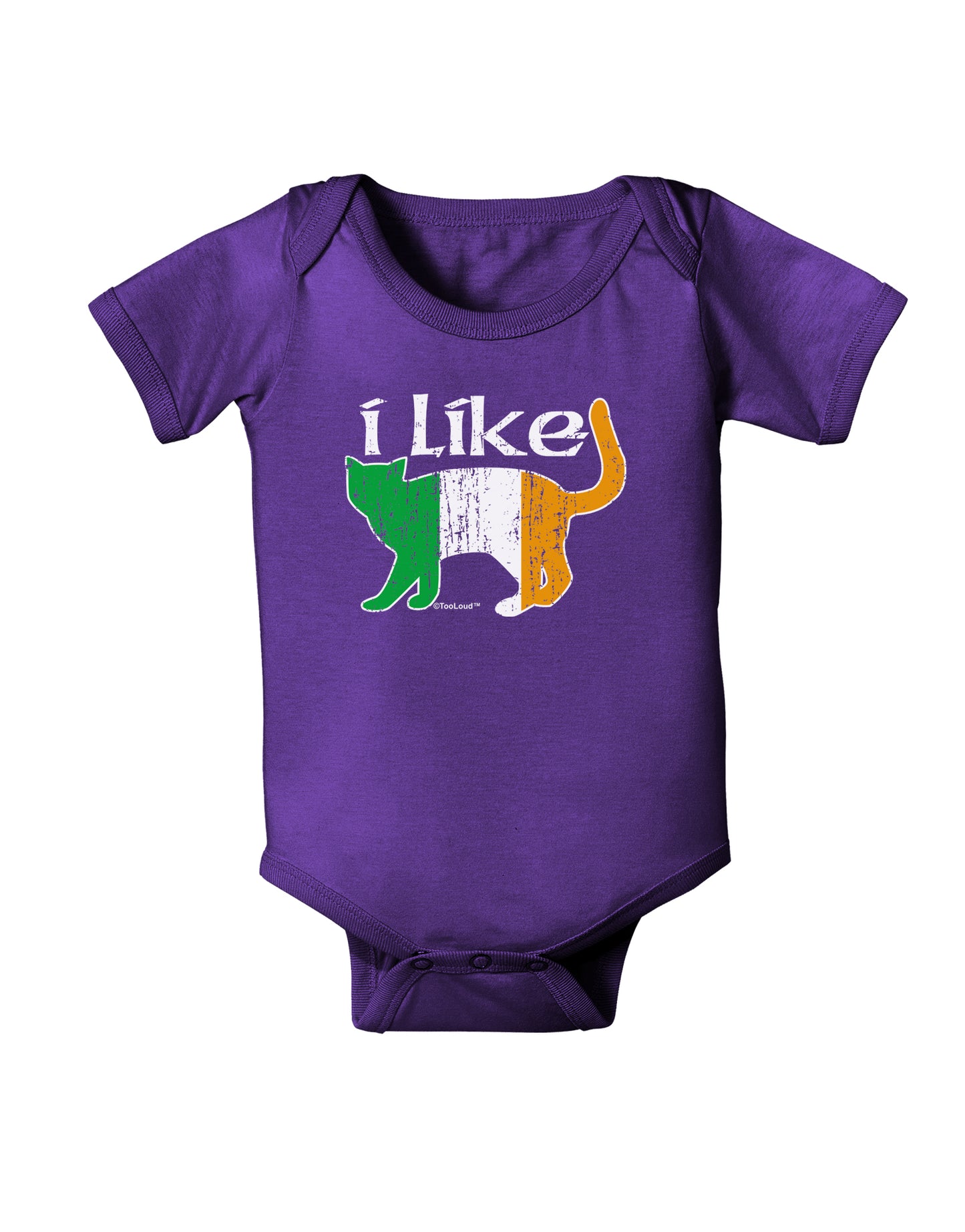 I Like Irish Cat Silhouette Baby Bodysuit Dark by TooLoud-Baby Romper-TooLoud-Purple-06-Months-Davson Sales
