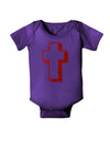 Simple Cross Design Glitter - Red Baby Bodysuit Dark by TooLoud-Baby Romper-TooLoud-Purple-06-Months-Davson Sales