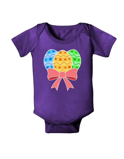 Easter Eggs With Bow Baby Bodysuit Dark by TooLoud-Baby Romper-TooLoud-Purple-06-Months-Davson Sales