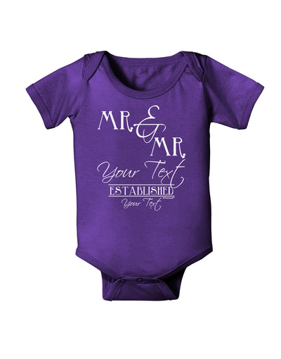 Personalized Mr and Mr -Name- Established -Date- Design Baby Bodysuit Dark-Baby Romper-TooLoud-Purple-06-Months-Davson Sales