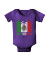 Mexican Flag Levels - Cinco De Mayo Text Baby Bodysuit Dark-Baby Romper-TooLoud-Purple-06-Months-Davson Sales