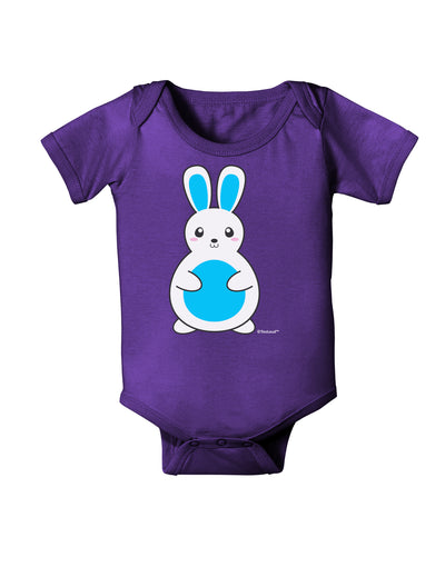 Cute Easter Bunny - Blue Baby Bodysuit Dark by TooLoud-Baby Romper-TooLoud-Purple-06-Months-Davson Sales