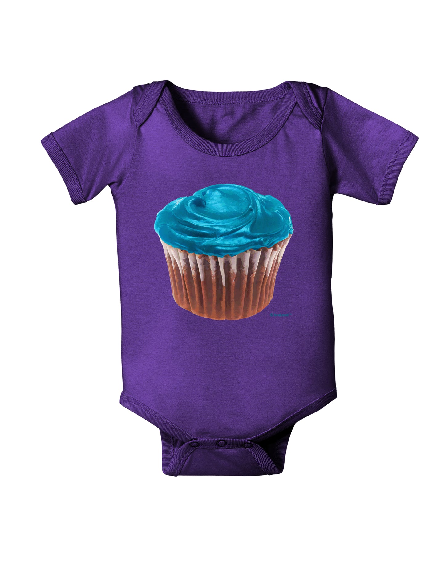 Giant Bright Turquoise Cupcake Baby Bodysuit Dark by TooLoud-Baby Romper-TooLoud-Purple-06-Months-Davson Sales